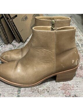 Nisolo Marisa Tan Leather Zip Boot Size 9